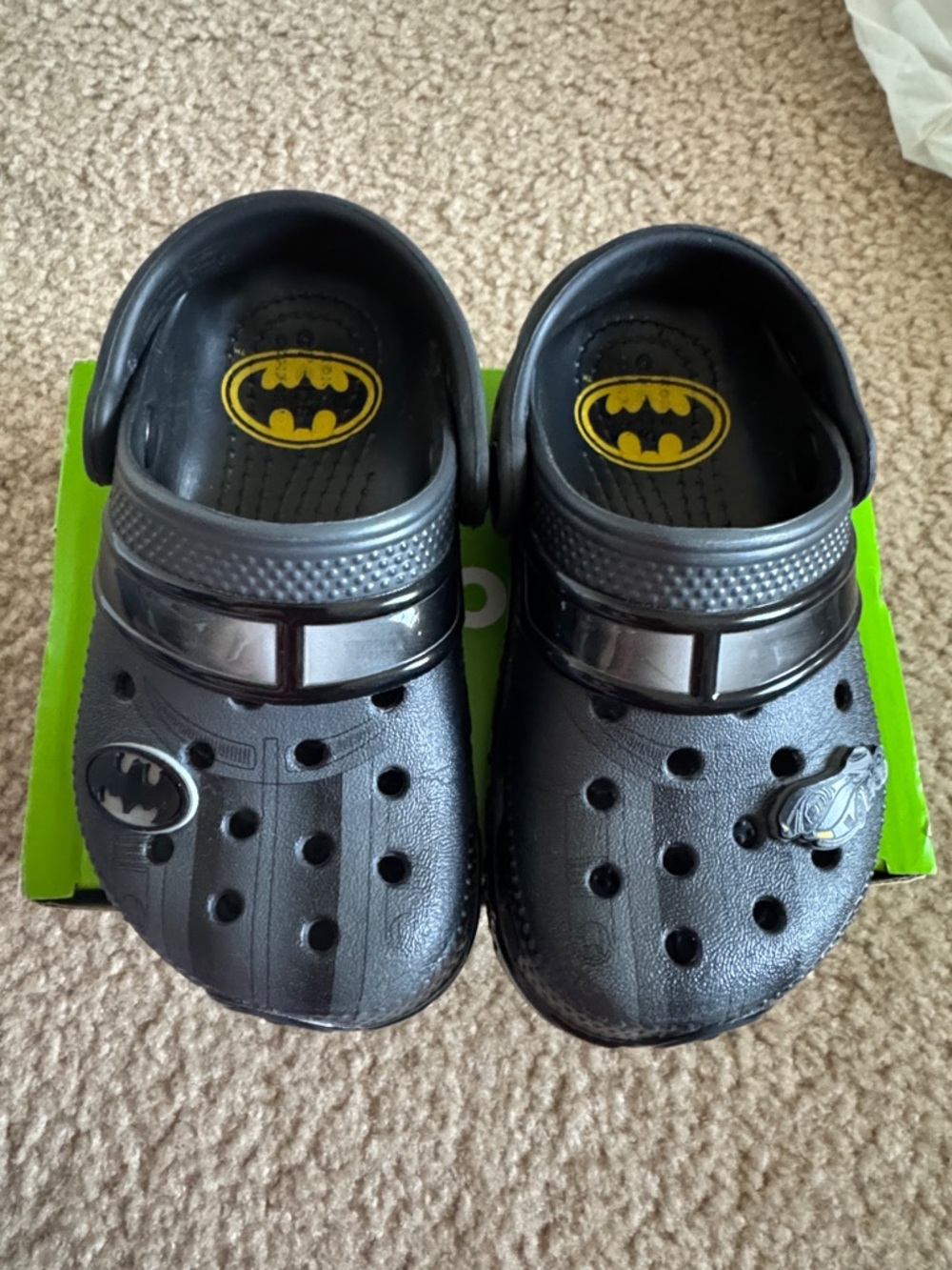 Kids Black Batman Crocs  - Lightweight Comfort